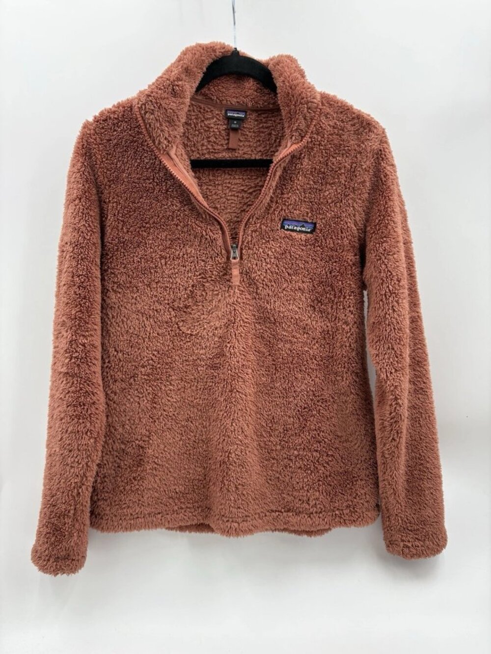 Patagonia Los Gatos Plush Fleece Quarter Zip Pullover Burnished Red Rust Small